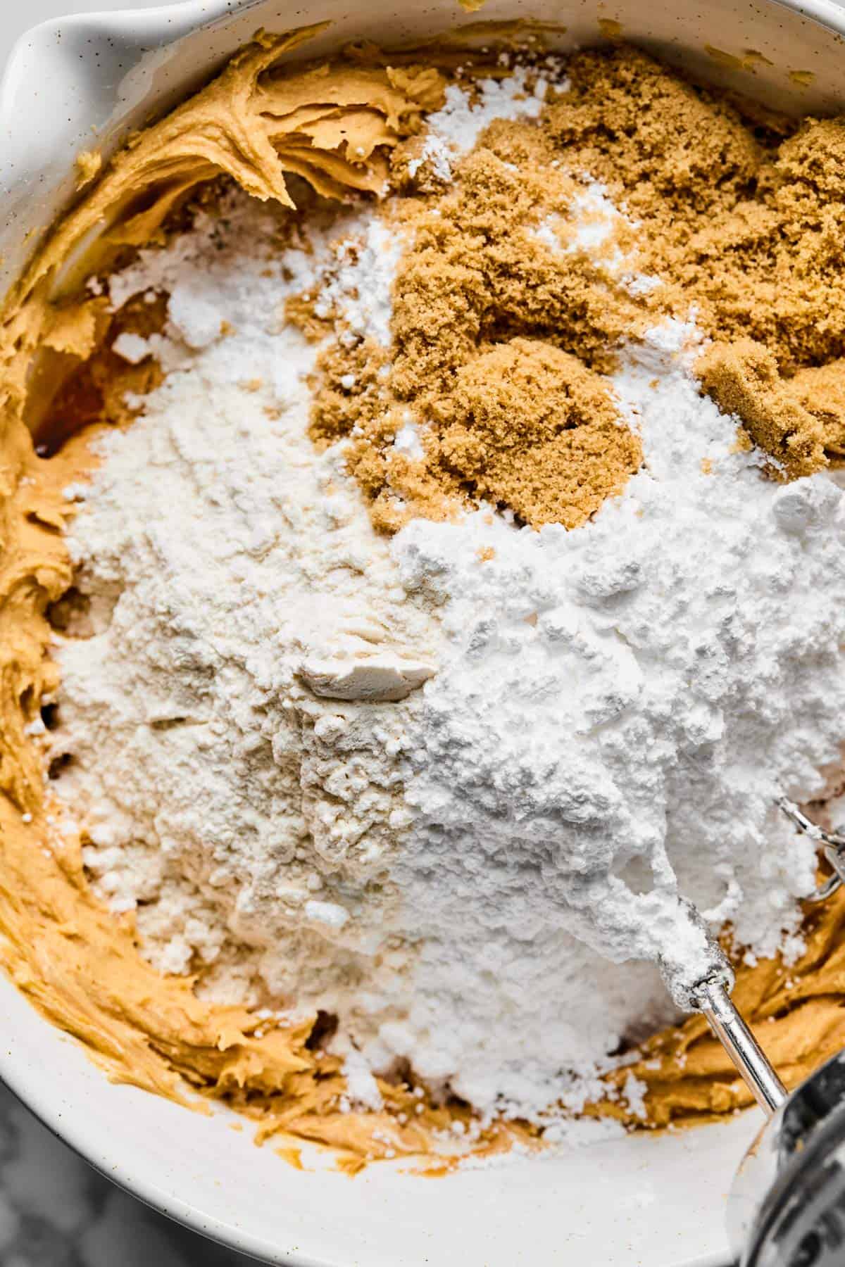 powdered sugar added to creamed ingredients for buckeye dip