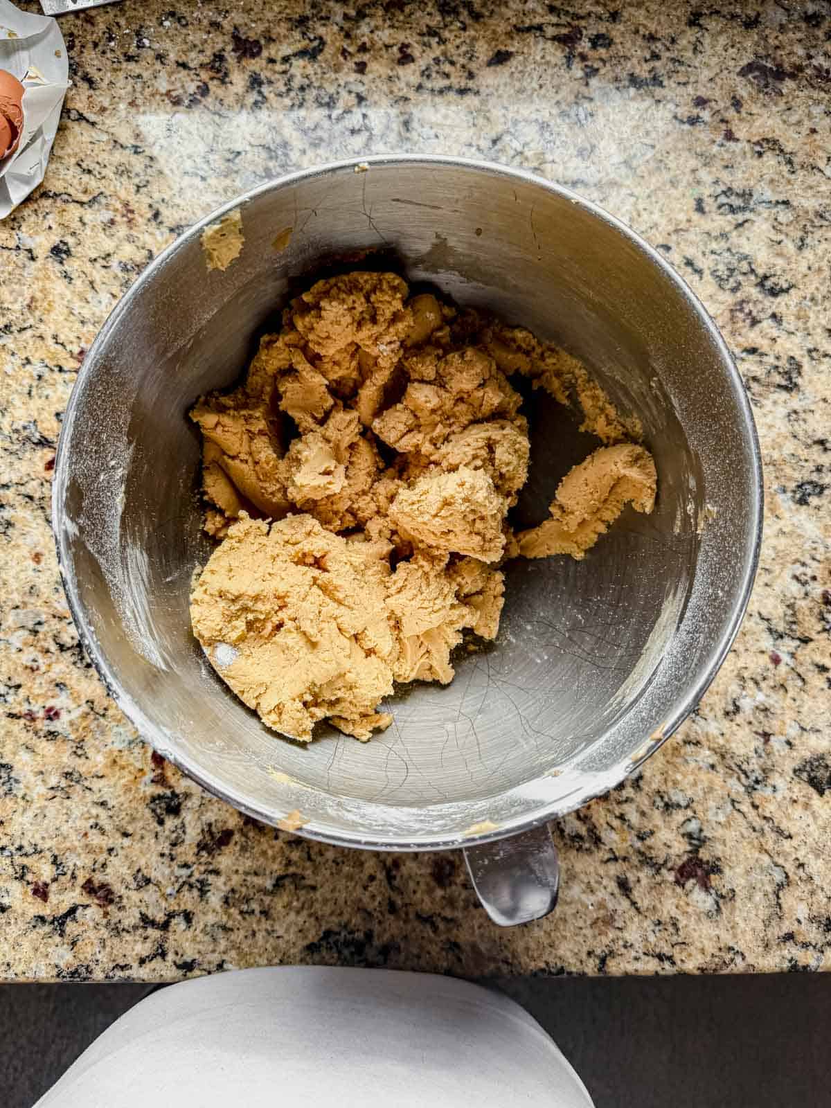 large bowl with an electric mixer, or stand mixer fitted with the paddle attachment, cream the butter, brown sugar, granulated sugar, and peanut butter