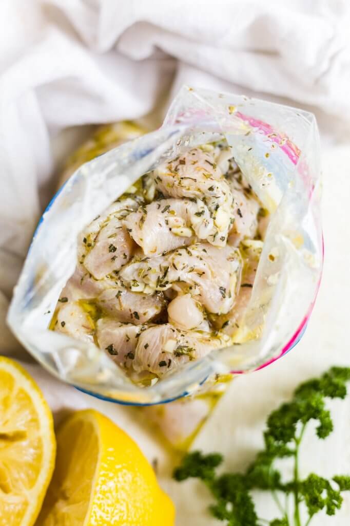 greek chicken marinade in a plastic bag