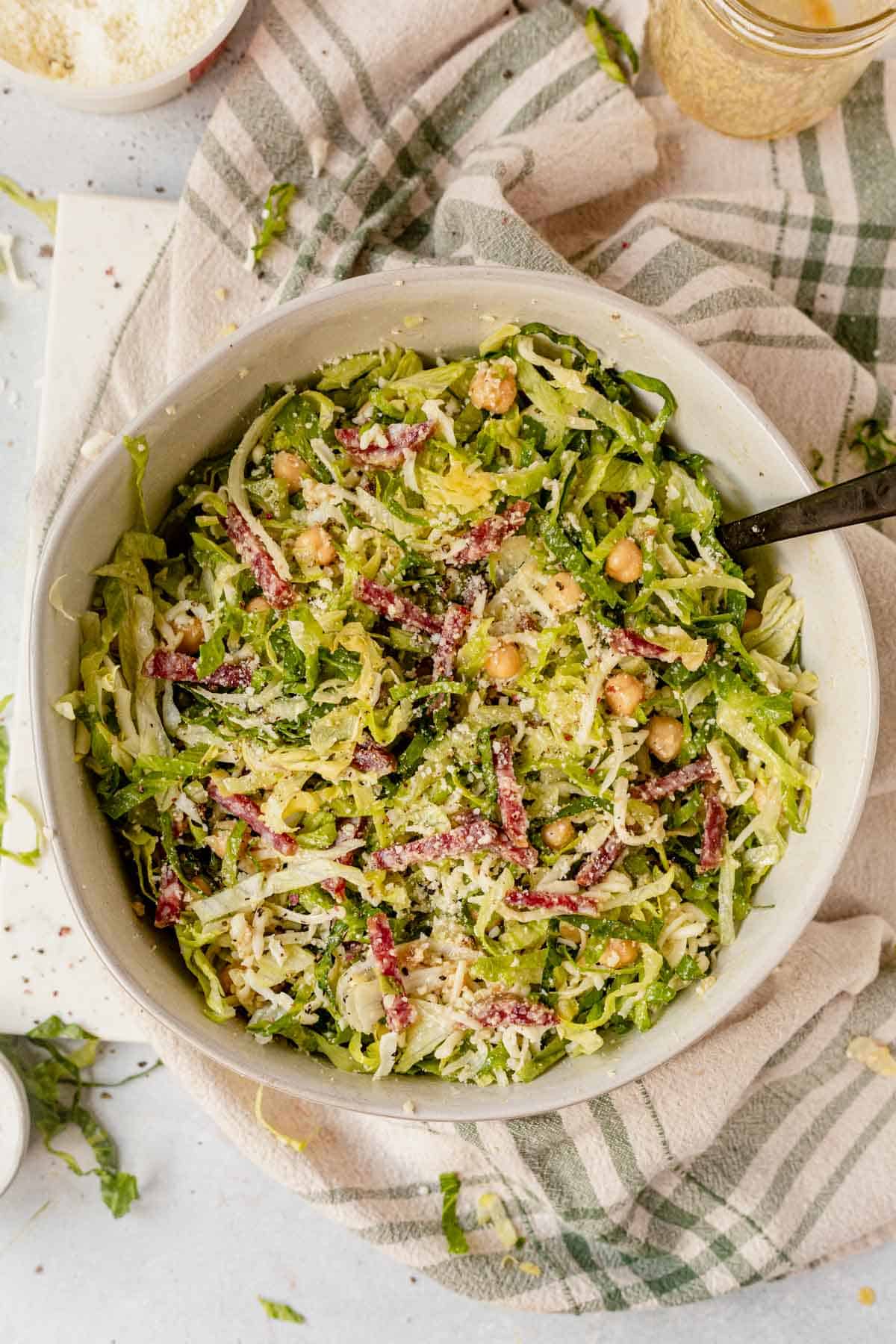 la scala chopped salad in a serving bowl