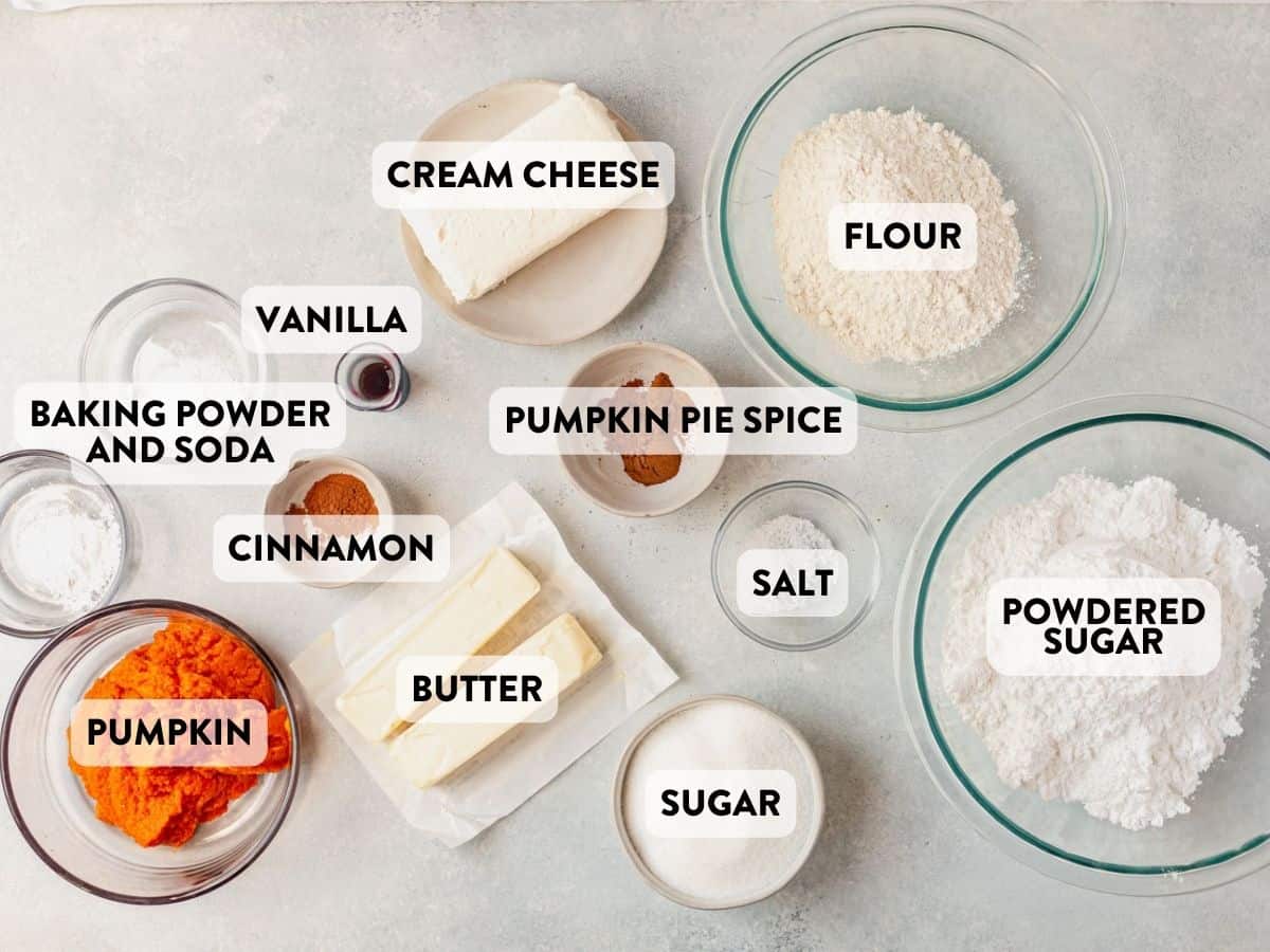 pumpkin cookie ingredients on a countertop