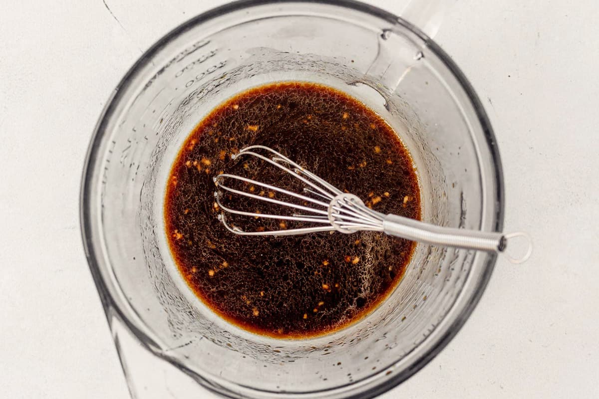 honey garlic soy sauce mixed in a bowl
