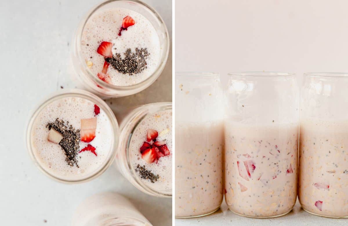how to make strawberry cheesecake overnight oats