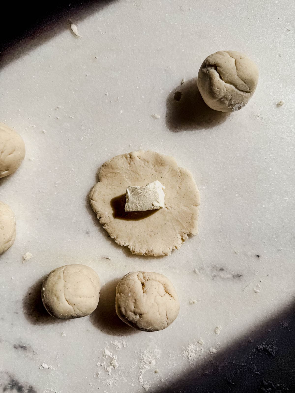 cream cheese inside bagel dough.